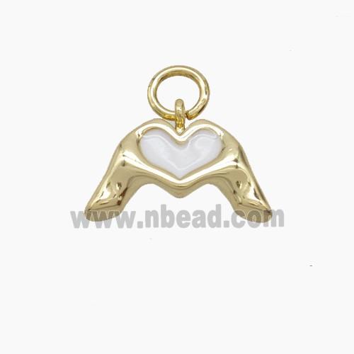 Enamel Copper Pendant, Gold Plated