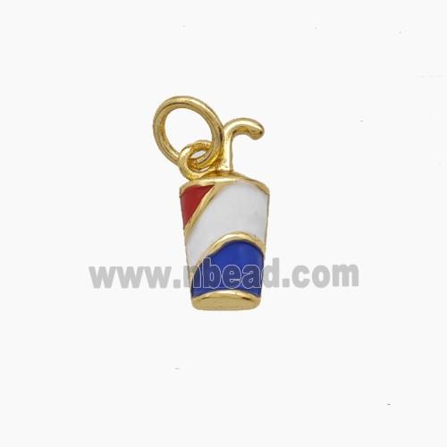 Enamel Copper Pendant, Gold Plated