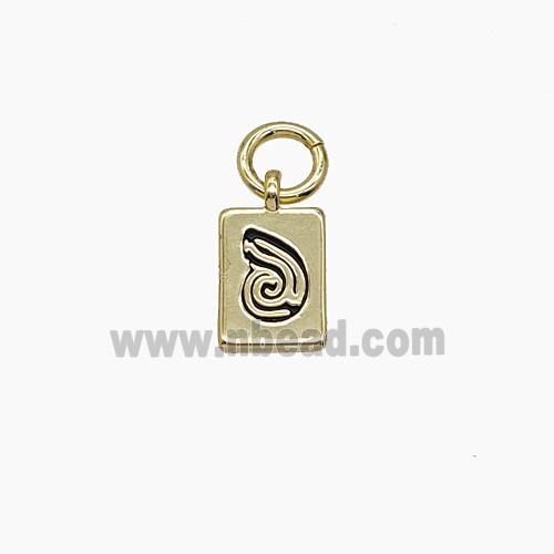 Enamel Copper Pendant, Gold Plated