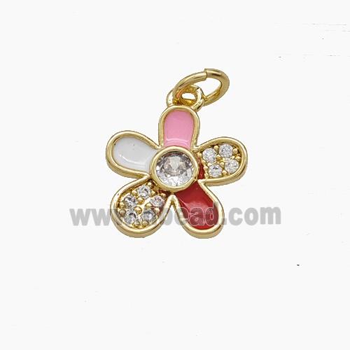 Enamel Copper Pendant, Gold Plated