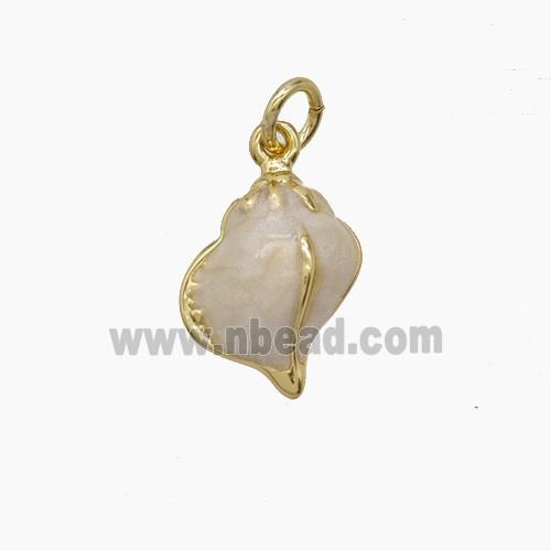 Enamel Copper Pendant, Gold Plated