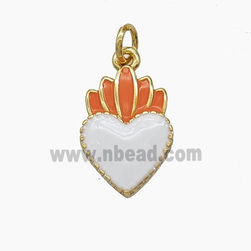 Enamel Copper Pendant, Gold Plated