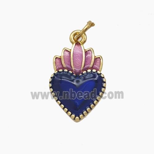 Enamel Copper Pendant, Gold Plated