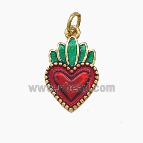 Enamel Copper Pendant, Gold Plated