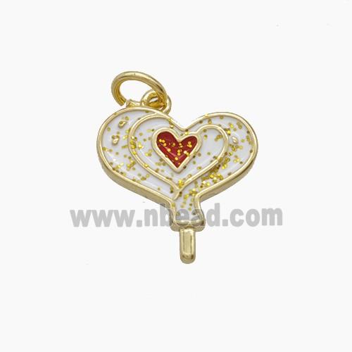 Enamel Copper Pendant, Gold Plated