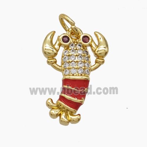 Enamel Copper Pendant, Gold Plated