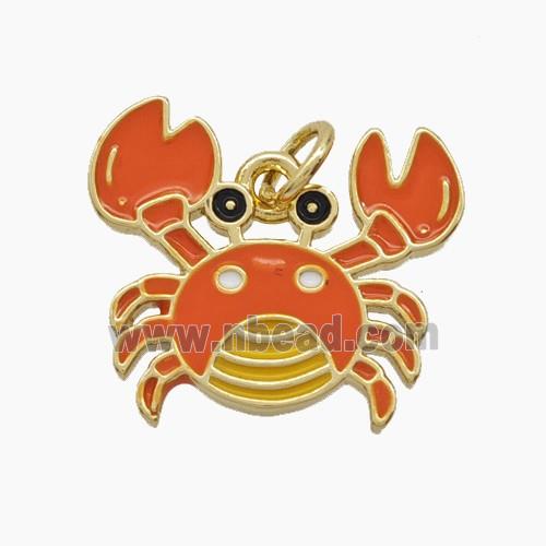 Enamel Copper Pendant, Gold Plated