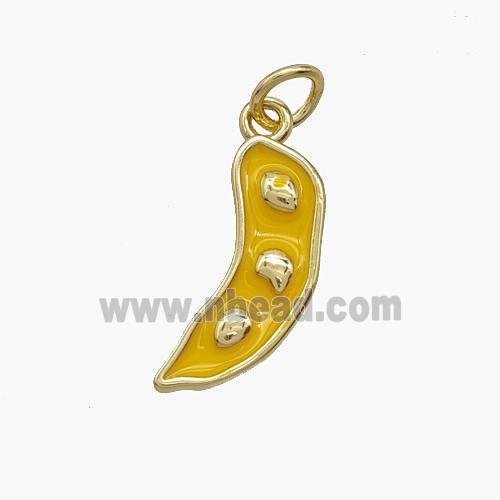 Enamel Copper Pendant, Gold Plated