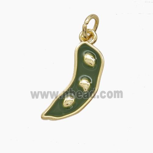 Enamel Copper Pendant, Gold Plated