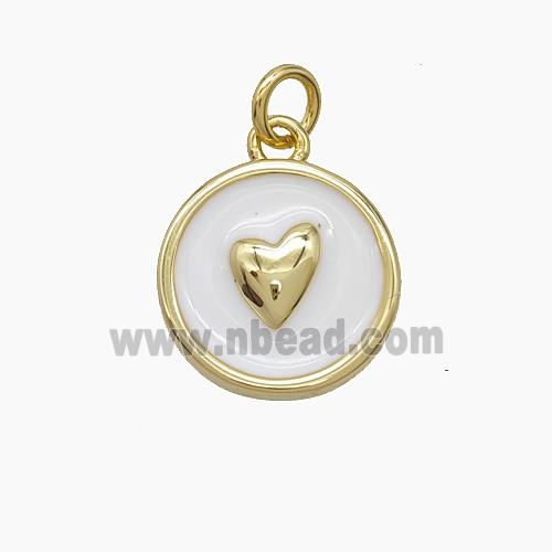Enamel Copper Pendant, Gold Plated