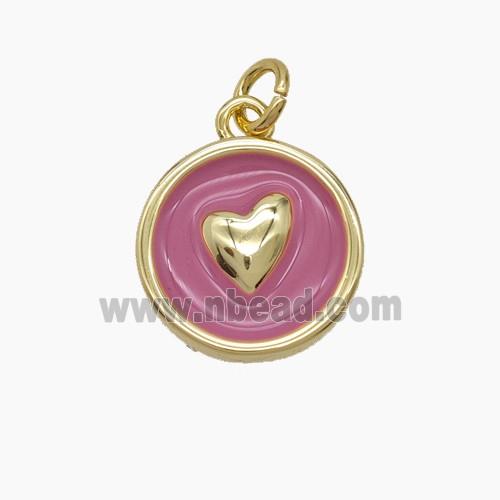 Enamel Copper Pendant, Gold Plated