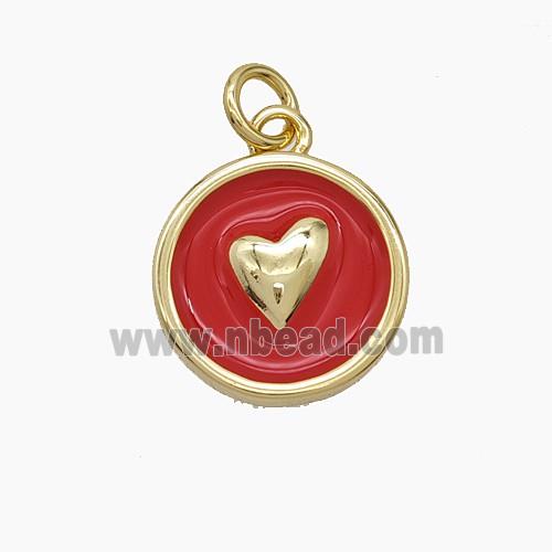 Enamel Copper Pendant, Gold Plated