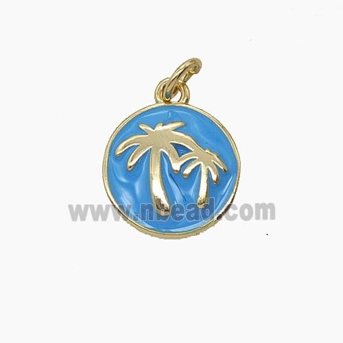 Enamel Copper Pendant, Gold Plated