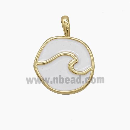 Enamel Copper Pendant, Gold Plated