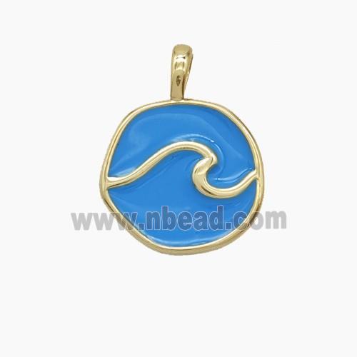 Enamel Copper Pendant, Gold Plated