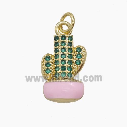 Enamel Copper Pendant, Gold Plated