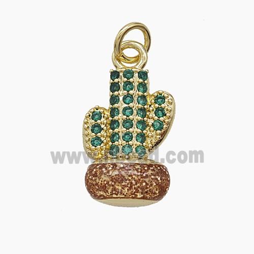 Enamel Copper Pendant, Gold Plated