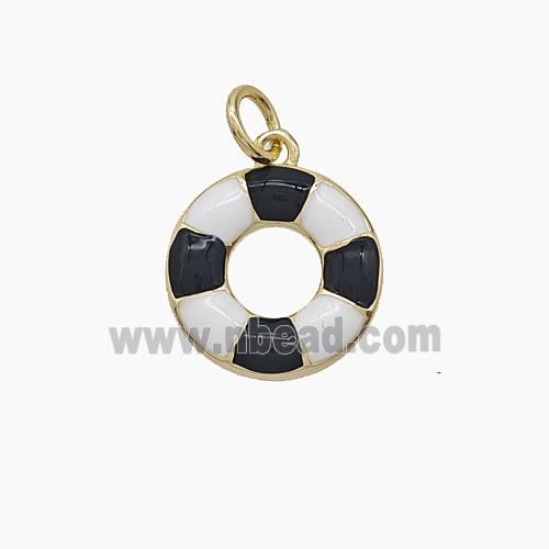 Enamel Copper Pendant, Gold Plated