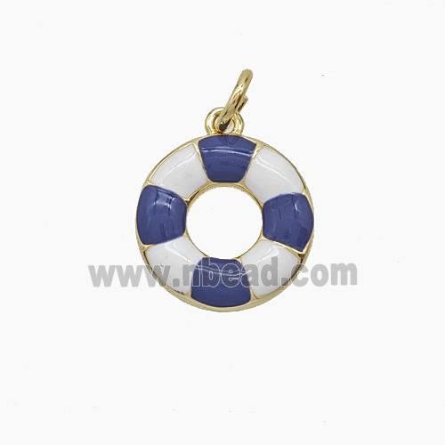Enamel Copper Pendant, Gold Plated