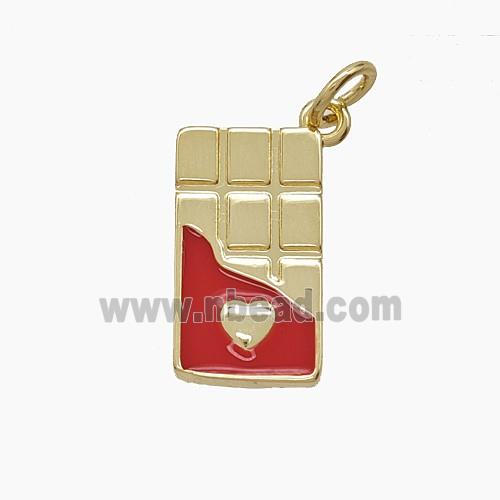 Enamel Copper Pendant, Gold Plated