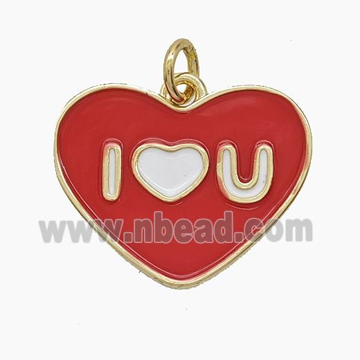 Enamel Copper Pendant, Gold Plated