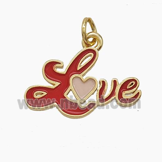 Enamel Copper Pendant, Gold Plated