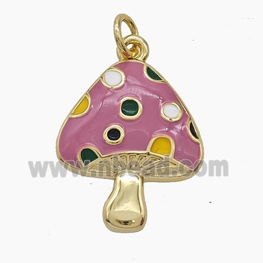 Enamel Copper Pendant, Gold Plated
