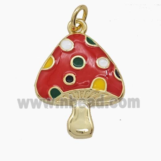 Enamel Copper Pendant, Gold Plated