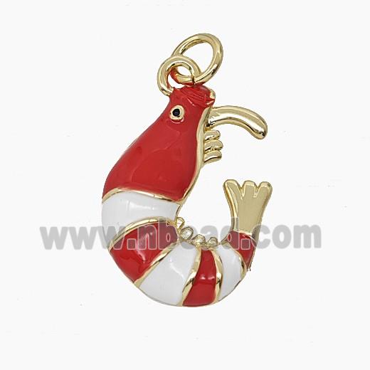 Enamel Copper Pendant, Gold Plated