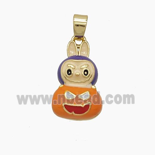 Enamel Copper Pendant, Gold Plated