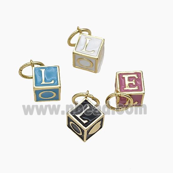 Enamel Copper Pendant, Gold Plated