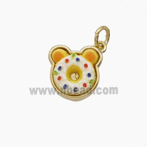 Copper Pendant Pave Resin bead, Gold Plated