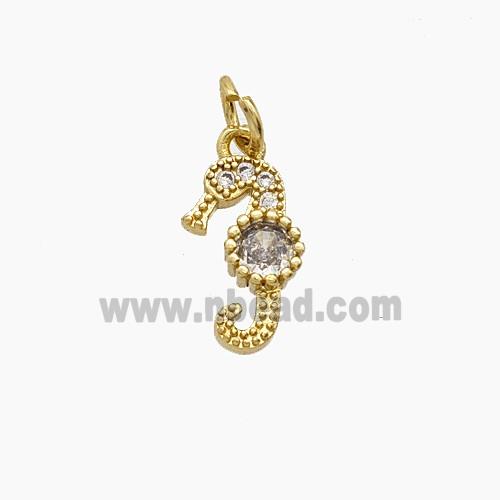 Copper Pendant Pave Zircon, Gold Plated