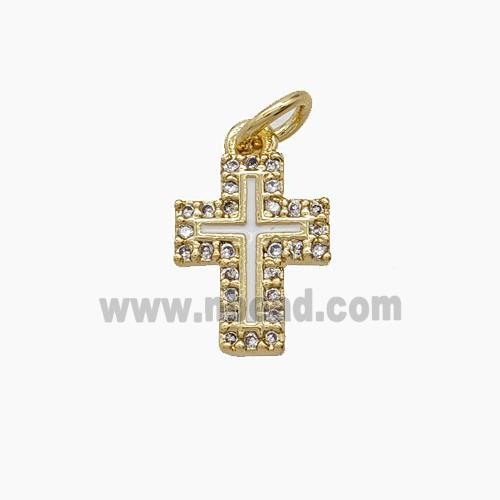 Copper Pendant Pave Zircon, Gold Plated