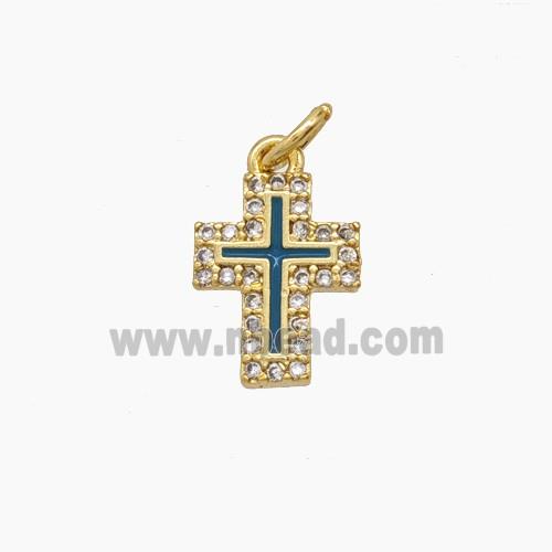 Copper Pendant Pave Zircon, Gold Plated