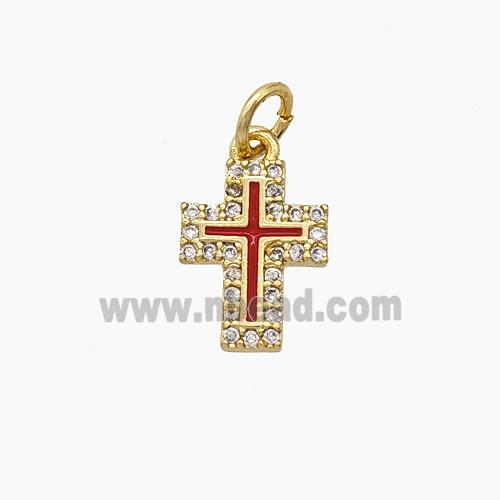 Copper Pendant Pave Zircon, Gold Plated