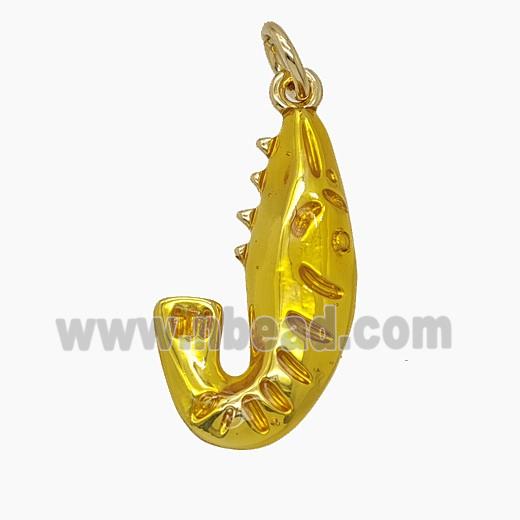 Enamel Copper Pendant Pave Zircon, Gold Plated