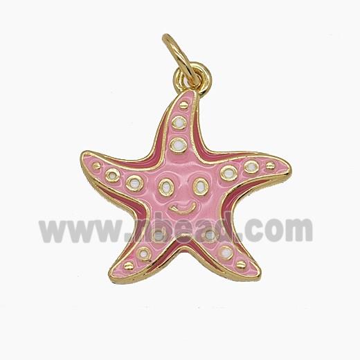 Enamel Copper Pendant Pave Zircon, Gold Plated