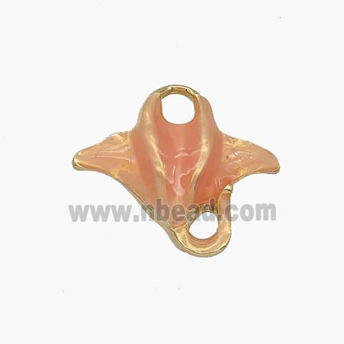 Enamel Copper Pendant, Gold Plated