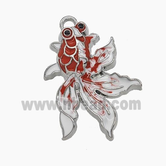 Enamel Copper Pendant, Gold Plated