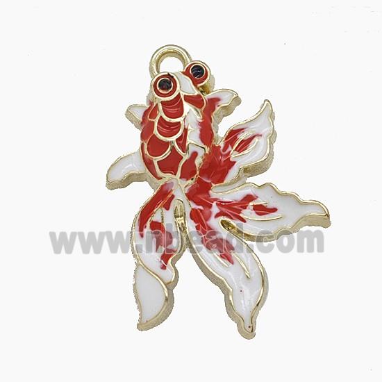 Enamel Copper Pendant, Gold Plated