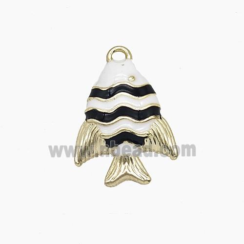 Enamel Copper Pendant, Gold Plated