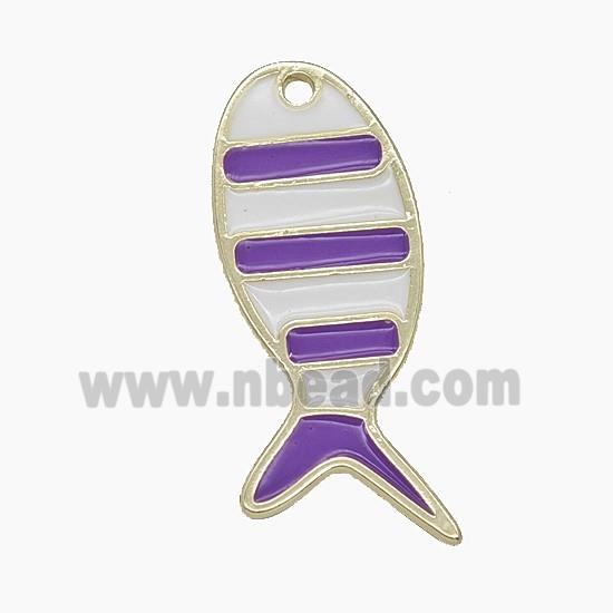 Enamel Copper Pendant, Gold Plated