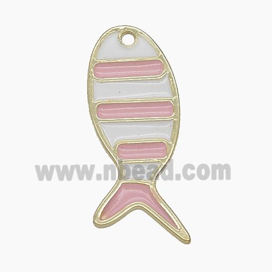 Enamel Copper Pendant, Gold Plated