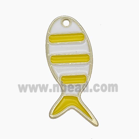 Enamel Copper Pendant, Gold Plated