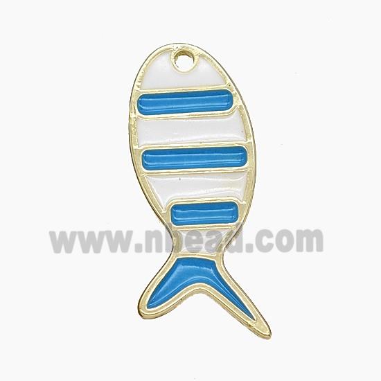 Enamel Copper Pendant, Gold Plated