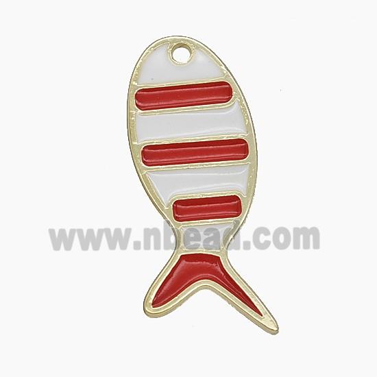 Enamel Copper Pendant, Gold Plated