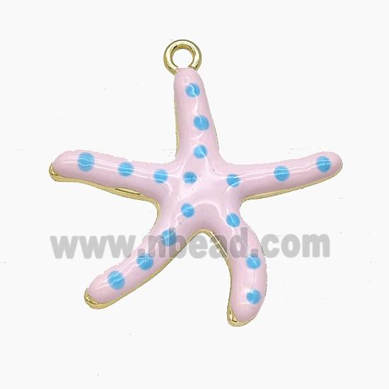 Enamel Copper Pendant, Gold Plated