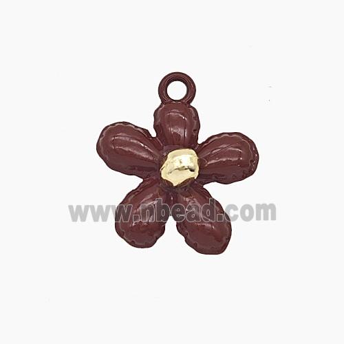 Enamel Copper Pendant, Gold Plated