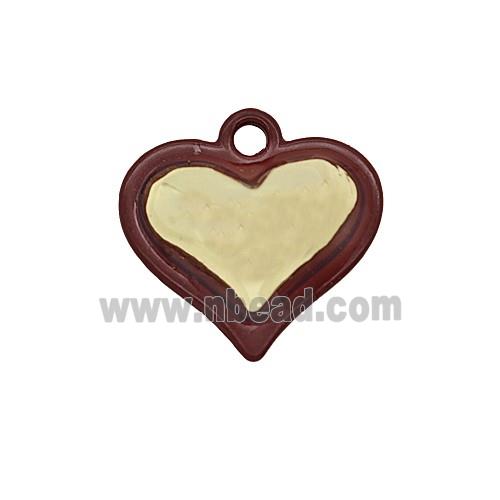 Enamel Copper Pendant, Gold Plated